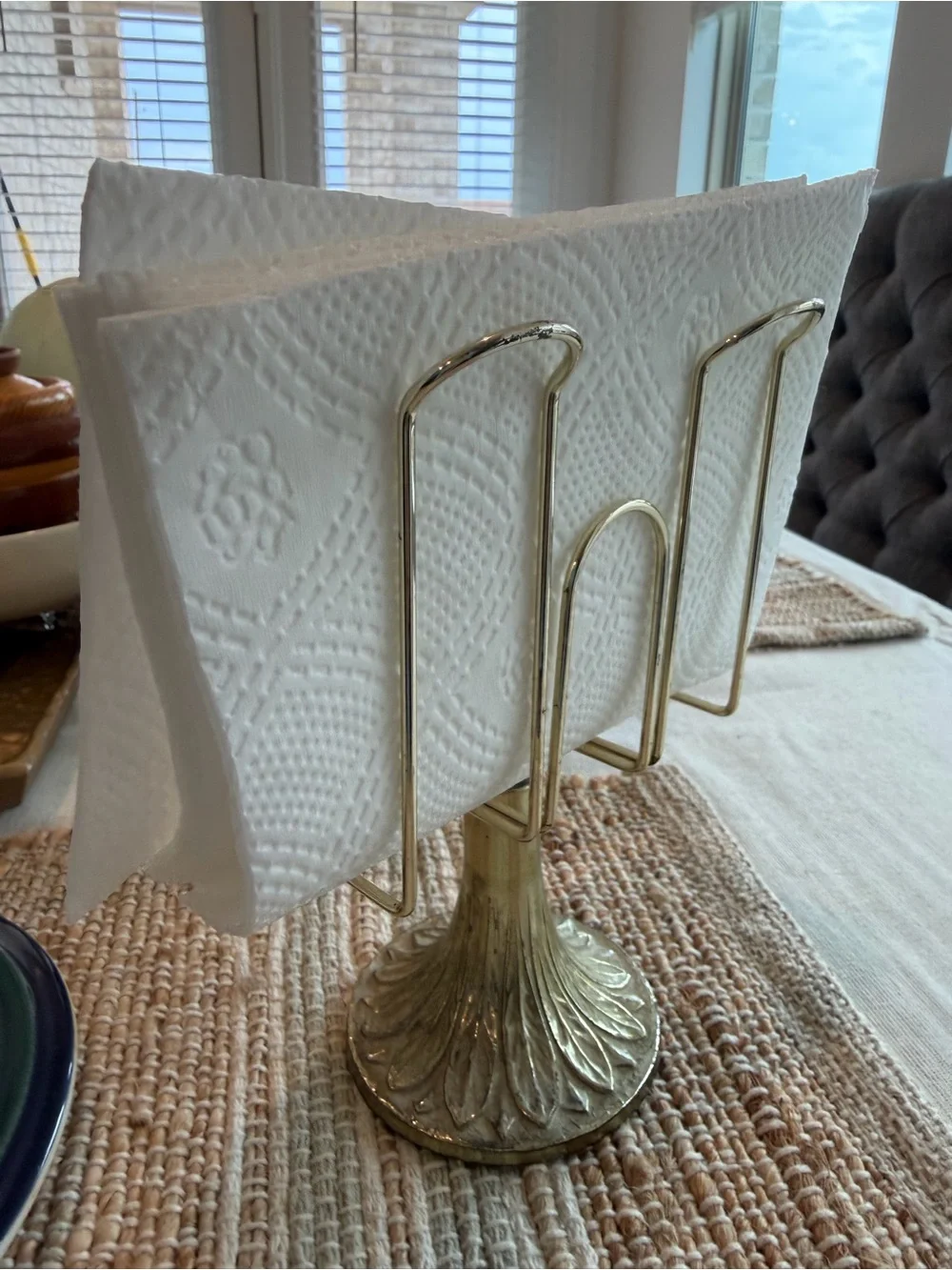 Brass Finish Decorative Napkin Holder - Gold Tone